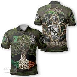 ScotsTee Shop Irish Carey or Cary Coat of Arms Irish Polo Shirt Family Crest Irish Is My Root Polo Shirt