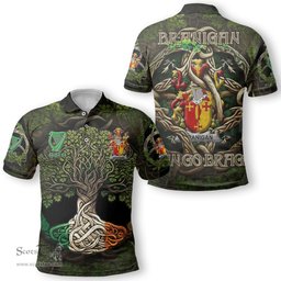 ScotsTee Shop Irish Branigan or O Branagan Coat of Arms Irish Polo Shirt Family Crest Irish Is My Root Polo Shirt