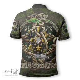 ScotsTee Shop Irish Best Coat of Arms Irish Polo Shirt Family Crest Irish Is My Root Polo Shirt