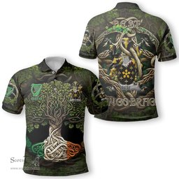 ScotsTee Shop Irish Best Coat of Arms Irish Polo Shirt Family Crest Irish Is My Root Polo Shirt