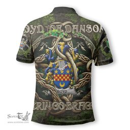 ScotsTee Shop Irish Boyd of Danson Coat of Arms Irish Polo Shirt Family Crest Irish Is My Root Polo Shirt