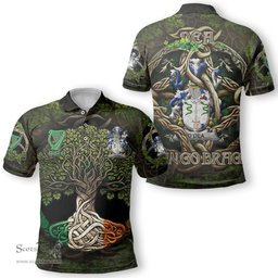 ScotsTee Shop Irish Dea or O Dea Coat of Arms Irish Polo Shirt Family Crest Irish Is My Root Polo Shirt