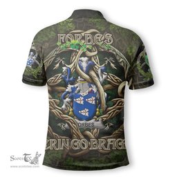 ScotsTee Shop Irish Forbes Coat of Arms Irish Polo Shirt Family Crest Irish Is My Root Polo Shirt
