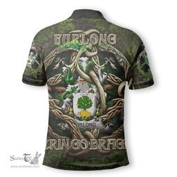 ScotsTee Shop Irish Furlong Coat of Arms Irish Polo Shirt Family Crest Irish Is My Root Polo Shirt