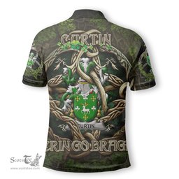 ScotsTee Shop Irish Curtin or McCurtin Coat of Arms Irish Polo Shirt Family Crest Irish Is My Root Polo Shirt