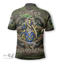 ScotsTee Shop Irish Dinneen or O Dinneen Coat of Arms Irish Polo Shirt Family Crest Irish Is My Root Polo Shirt