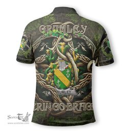 ScotsTee Shop Irish Grumley Coat of Arms Irish Polo Shirt Family Crest Irish Is My Root Polo Shirt