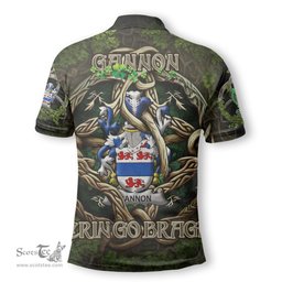ScotsTee Shop Irish Gannon or McGannon Coat of Arms Irish Polo Shirt Family Crest Irish Is My Root Polo Shirt