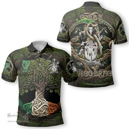 ScotsTee Shop Irish Gibbs Coat of Arms Irish Polo Shirt Family Crest Irish Is My Root Polo Shirt