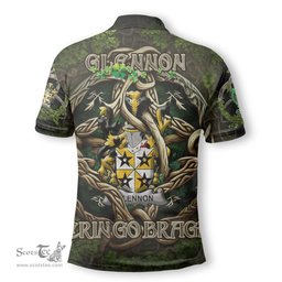 ScotsTee Shop Irish Glennon or Glenane Coat of Arms Irish Polo Shirt Family Crest Irish Is My Root Polo Shirt