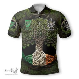 ScotsTee Shop Irish Forster Coat of Arms Irish Polo Shirt Family Crest Irish Is My Root Polo Shirt