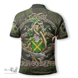 ScotsTee Shop Irish Dowd or O Dowd Coat of Arms Irish Polo Shirt Family Crest Irish Is My Root Polo Shirt