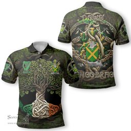ScotsTee Shop Irish Dowd or O Dowd Coat of Arms Irish Polo Shirt Family Crest Irish Is My Root Polo Shirt