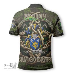 ScotsTee Shop Irish Fearon or O Fearon Coat of Arms Irish Polo Shirt Family Crest Irish Is My Root Polo Shirt
