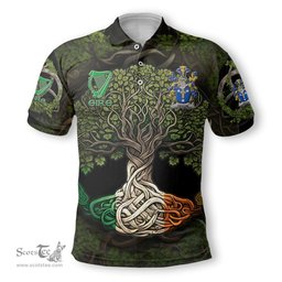 ScotsTee Shop Irish Devlin or O Devlin Coat of Arms Irish Polo Shirt Family Crest Irish Is My Root Polo Shirt