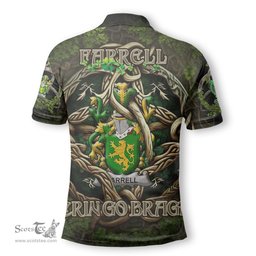 ScotsTee Shop Irish Farrell or O Ferrell Coat of Arms Irish Polo Shirt Family Crest Irish Is My Root Polo Shirt