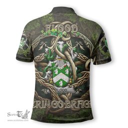 ScotsTee Shop Irish Flood Coat of Arms Irish Polo Shirt Family Crest Irish Is My Root Polo Shirt
