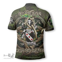 ScotsTee Shop Irish Gleeson or O Glissane Coat of Arms Irish Polo Shirt Family Crest Irish Is My Root Polo Shirt