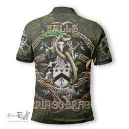 ScotsTee Shop Irish Falls Coat of Arms Irish Polo Shirt Family Crest Irish Is My Root Polo Shirt