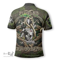 ScotsTee Shop Irish Finglas Coat of Arms Irish Polo Shirt Family Crest Irish Is My Root Polo Shirt