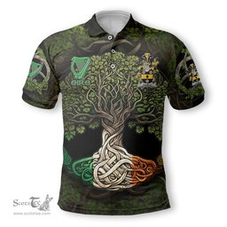 ScotsTee Shop Irish Hames Coat of Arms Irish Polo Shirt Family Crest Irish Is My Root Polo Shirt
