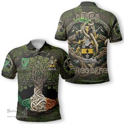 ScotsTee Shop Irish Hames Coat of Arms Irish Polo Shirt Family Crest Irish Is My Root Polo Shirt