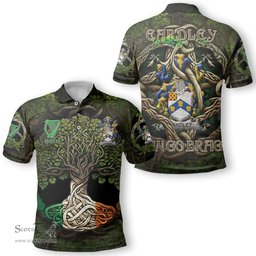 ScotsTee Shop Irish Eardley Coat of Arms Irish Polo Shirt Family Crest Irish Is My Root Polo Shirt