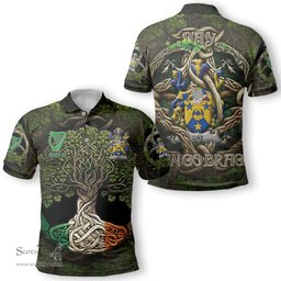ScotsTee Shop Irish Day Coat of Arms Irish Polo Shirt Family Crest Irish Is My Root Polo Shirt