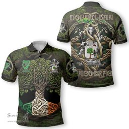 ScotsTee Shop Irish Donnellan or O Donnellan Coat of Arms Irish Polo Shirt Family Crest Irish Is My Root Polo Shirt