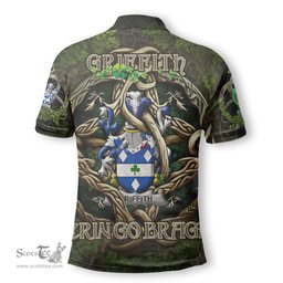 ScotsTee Shop Irish Griffith Coat of Arms Irish Polo Shirt Family Crest Irish Is My Root Polo Shirt