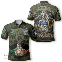 ScotsTee Shop Irish Dolan or O Dolan Coat of Arms Irish Polo Shirt Family Crest Irish Is My Root Polo Shirt