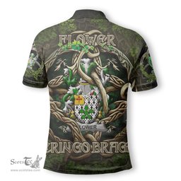 ScotsTee Shop Irish Flower Coat of Arms Irish Polo Shirt Family Crest Irish Is My Root Polo Shirt