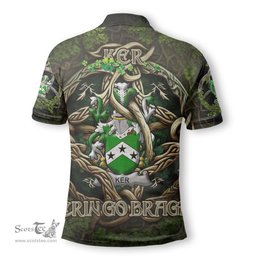 ScotsTee Shop Irish Ker Coat of Arms Irish Polo Shirt Family Crest Irish Is My Root Polo Shirt