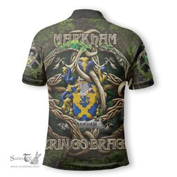 ScotsTee Shop Irish Markham Coat of Arms Irish Polo Shirt Family Crest Irish Is My Root Polo Shirt