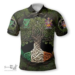 ScotsTee Shop Irish Hyde Coat of Arms Irish Polo Shirt Family Crest Irish Is My Root Polo Shirt