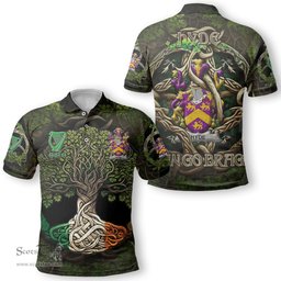 ScotsTee Shop Irish Hyde Coat of Arms Irish Polo Shirt Family Crest Irish Is My Root Polo Shirt