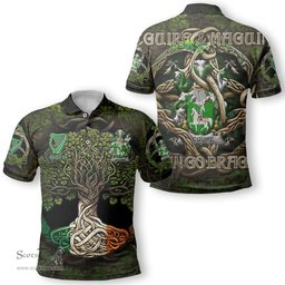 ScotsTee Shop Irish McGuire and Maguire Coat of Arms Irish Polo Shirt Family Crest Irish Is My Root Polo Shirt