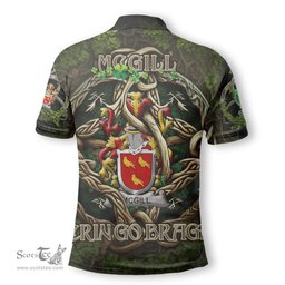 ScotsTee Shop Irish McGill Coat of Arms Irish Polo Shirt Family Crest Irish Is My Root Polo Shirt