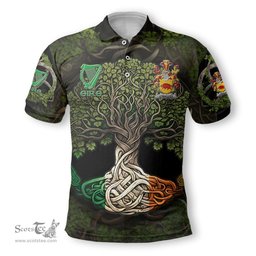 ScotsTee Shop Irish Malley or O Malley Coat of Arms Irish Polo Shirt Family Crest Irish Is My Root Polo Shirt