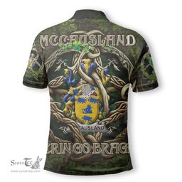 ScotsTee Shop Irish McCausland Coat of Arms Irish Polo Shirt Family Crest Irish Is My Root Polo Shirt