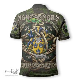 ScotsTee Shop Irish Montgomery Coat of Arms Irish Polo Shirt Family Crest Irish Is My Root Polo Shirt