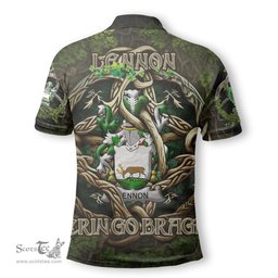 ScotsTee Shop Irish Lennon or O Lennon Coat of Arms Irish Polo Shirt Family Crest Irish Is My Root Polo Shirt