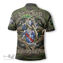 ScotsTee Shop Irish Heyland Coat of Arms Irish Polo Shirt Family Crest Irish Is My Root Polo Shirt