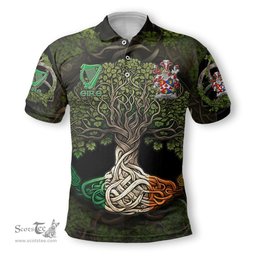 ScotsTee Shop Irish Hardy Coat of Arms Irish Polo Shirt Family Crest Irish Is My Root Polo Shirt