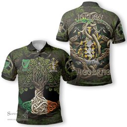 ScotsTee Shop Irish Jolley or Jolly Coat of Arms Irish Polo Shirt Family Crest Irish Is My Root Polo Shirt