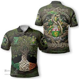 ScotsTee Shop Irish McCartan Coat of Arms Irish Polo Shirt Family Crest Irish Is My Root Polo Shirt