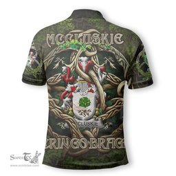ScotsTee Shop Irish McCluskie or McCloskie Coat of Arms Irish Polo Shirt Family Crest Irish Is My Root Polo Shirt