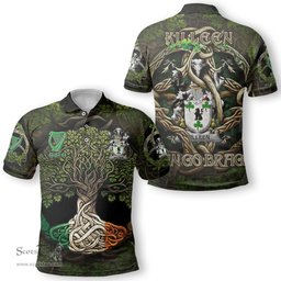 ScotsTee Shop Irish Killeen or O Killeen Coat of Arms Irish Polo Shirt Family Crest Irish Is My Root Polo Shirt
