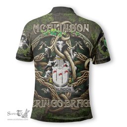 ScotsTee Shop Irish McAlindon or McAlindem Coat of Arms Irish Polo Shirt Family Crest Irish Is My Root Polo Shirt