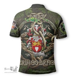 ScotsTee Shop Irish Hart or O Hart Coat of Arms Irish Polo Shirt Family Crest Irish Is My Root Polo Shirt